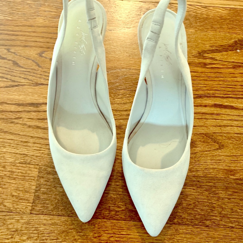 Light gray suede heels